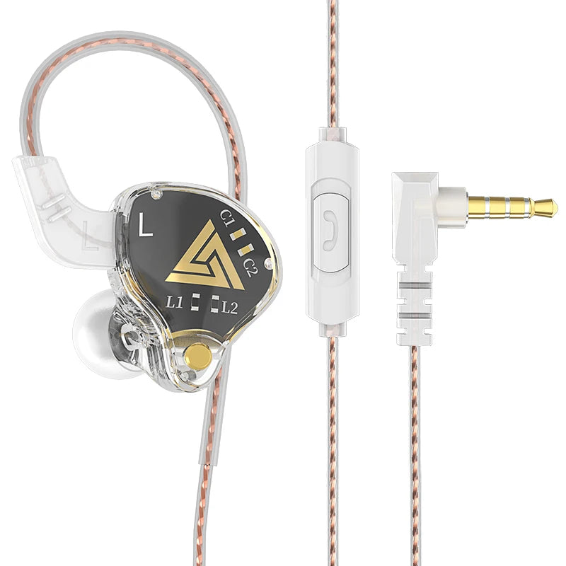 Original QKZ AK6 Copper Driver Hifi Wired Earphone Race Sport Headphone Bass Stereo Headset Music Earbuds 3.5MM in Ear with Mic
